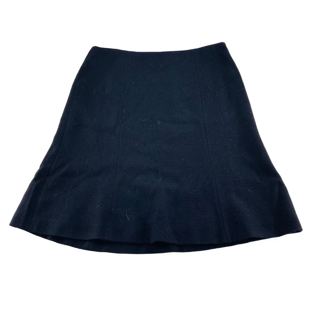 Ann Taylor Womens‎ A-Line Black Skirt Size Large Wool Blend